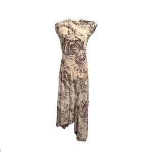 COS Cream and Brown Asymmetrical Dress